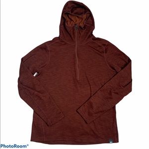 REI Rust Orange Long Sleeve Hooded Pullover Shirt